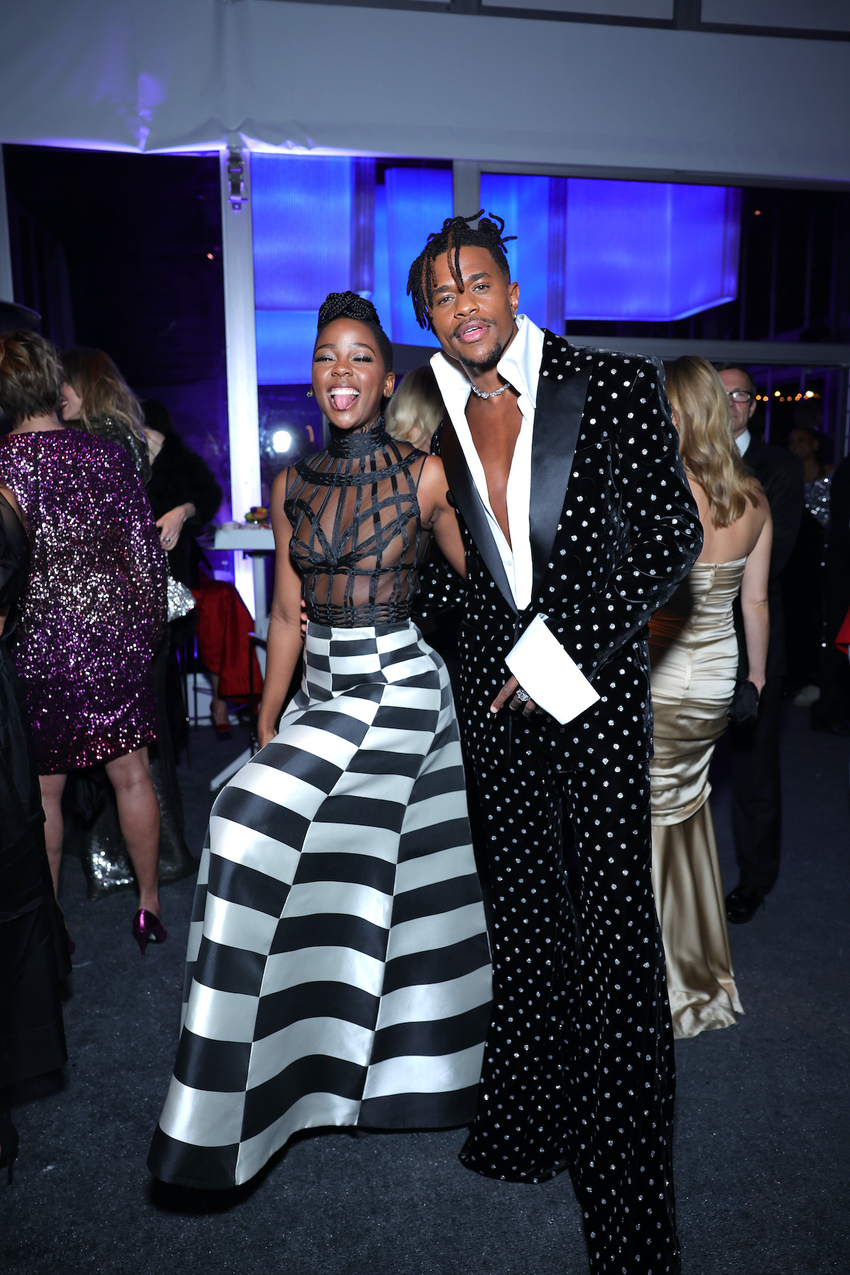 Thuso Mbedu Jeremy Pope 2023 Vanity Fair Oscars Party