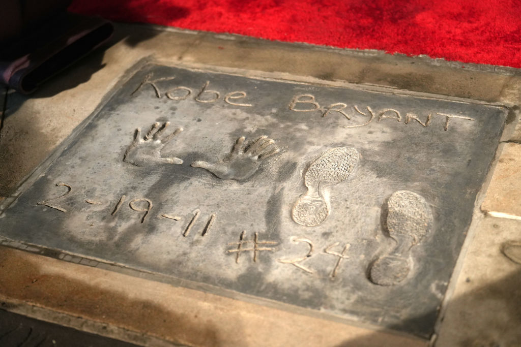 Kobe Bryant's Hand And Foot Prints Placed At TCL Chinese Theatre Forecourt