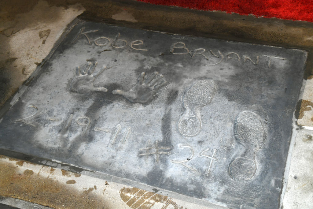 Kobe Bryant's Hand And Foot Prints Placed At TCL Chinese Theatre Forecourt