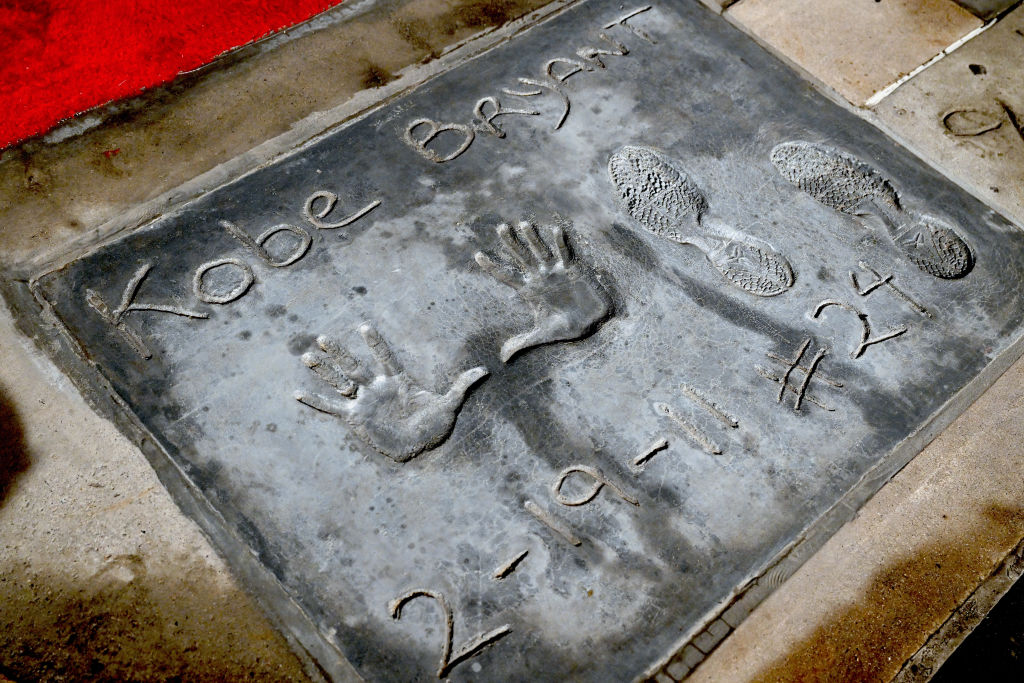Kobe Bryant's Hand And Foot Prints Placed At TCL Chinese Theatre Forecourt