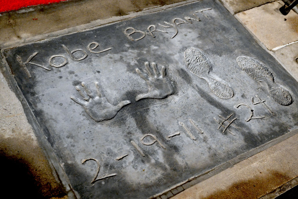 Kobe Bryant's Hand And Foot Prints Placed At TCL Chinese Theatre Forecourt