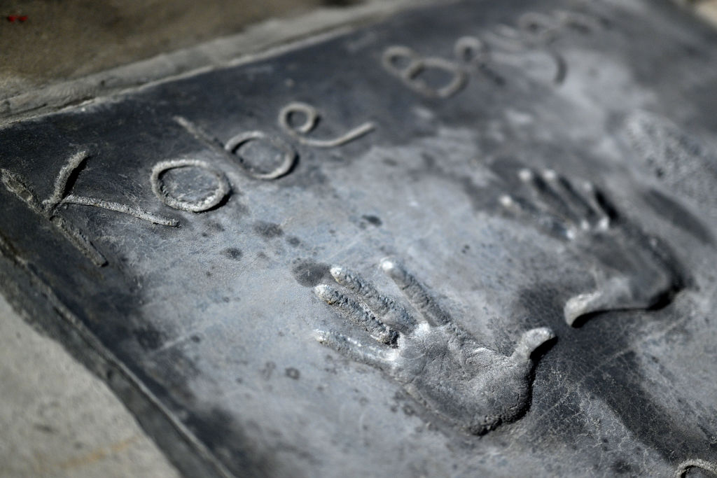 Kobe Bryant's Hand And Foot Prints Placed At TCL Chinese Theatre Forecourt