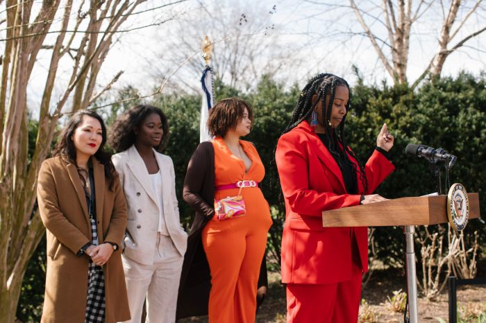 Karina Garcia with Tiffany Mrotek, Abi Akintolayo, and Shukura Wells