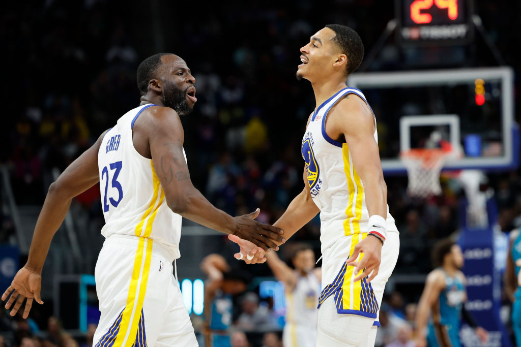 Draymond Green & Jordan Poole - Golden State Warriors v Detroit Pistons