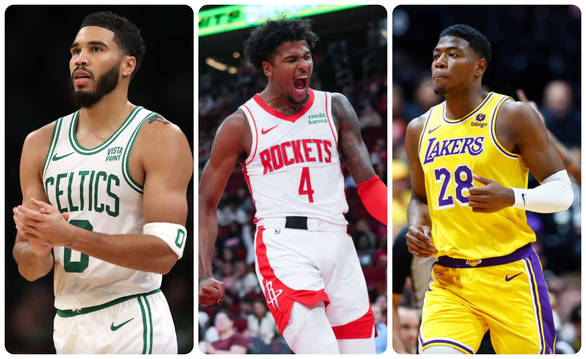 Jayson Tatum, Jalen Green, and Rui Hachimura