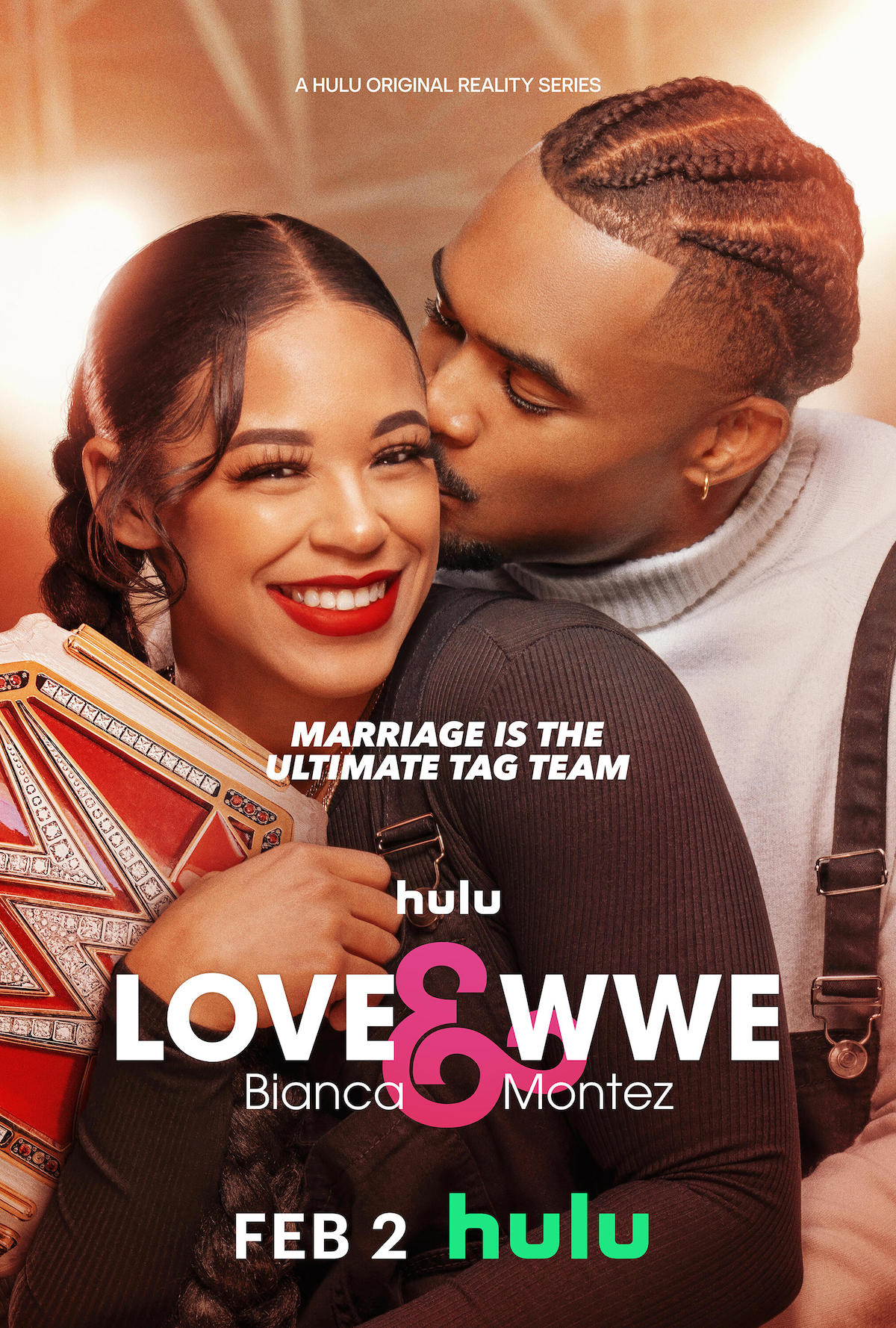 'Love & WWE: Bianca & Montez' key art and episodic stills