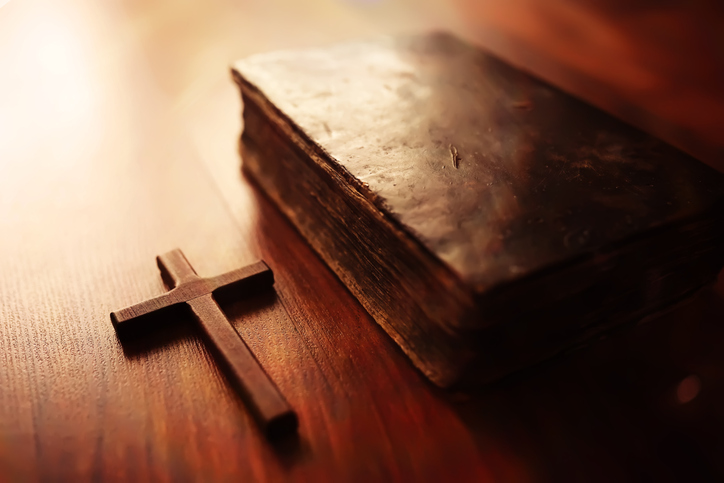 The cross of God in the rays of the sun. Background of religions jesus cross bible