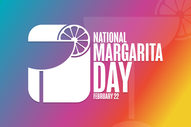 National Margarita Day. February 22. Holiday concept. Template for background, banner, card, poster with text inscription. Vector EPS10 illustration.