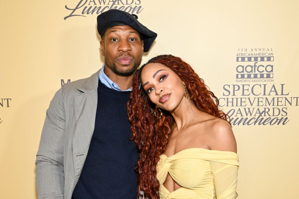 Jonathan Majors and Meagan Good attend the AAFCA Special Achievement Awards Luncheon - Arrivals