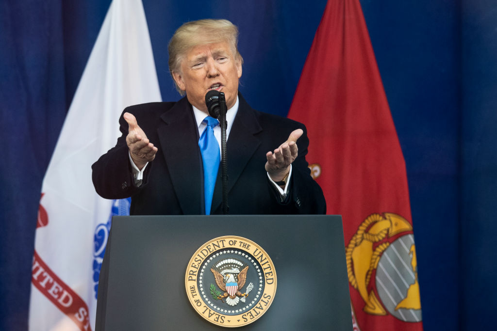 President Donald Trump Opening Ceremony for Veterans Day Parade : NYC