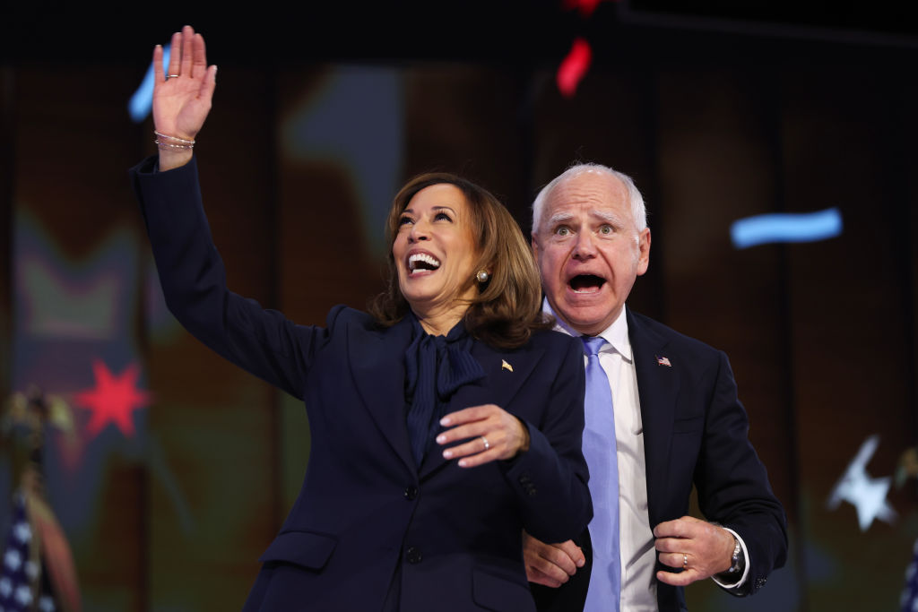 Kamala Harris and Tim Walz onstage at 2024 Democratic National Convention: Day 4