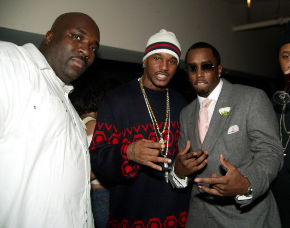 Joseph "Big Joe" Sherman, Cam'ron and Sean " P. Diddy" Combs attend Olympus Fashion Week Fall 2005 - Zac Posen After Party Hosted By Sean "P. Diddy" Combs