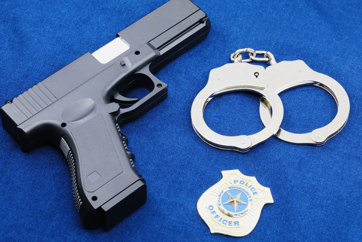 Conceptual Image of police and crime fighting