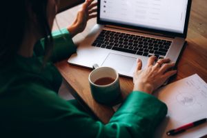 Woman surfing on the web