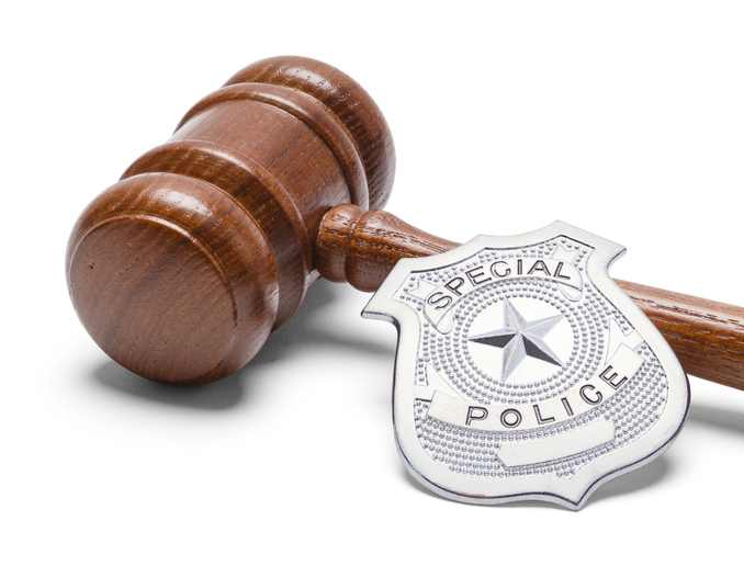 Gavel and Police Badge