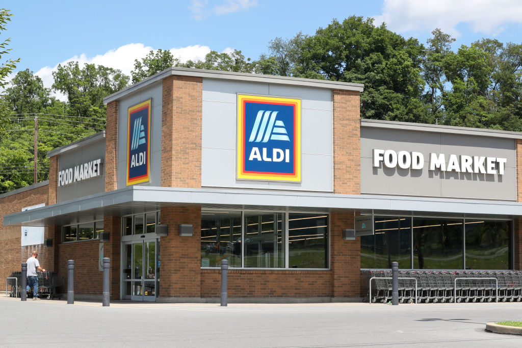 An exterior view of an Aldi discount grocery store. Aldi U.S...