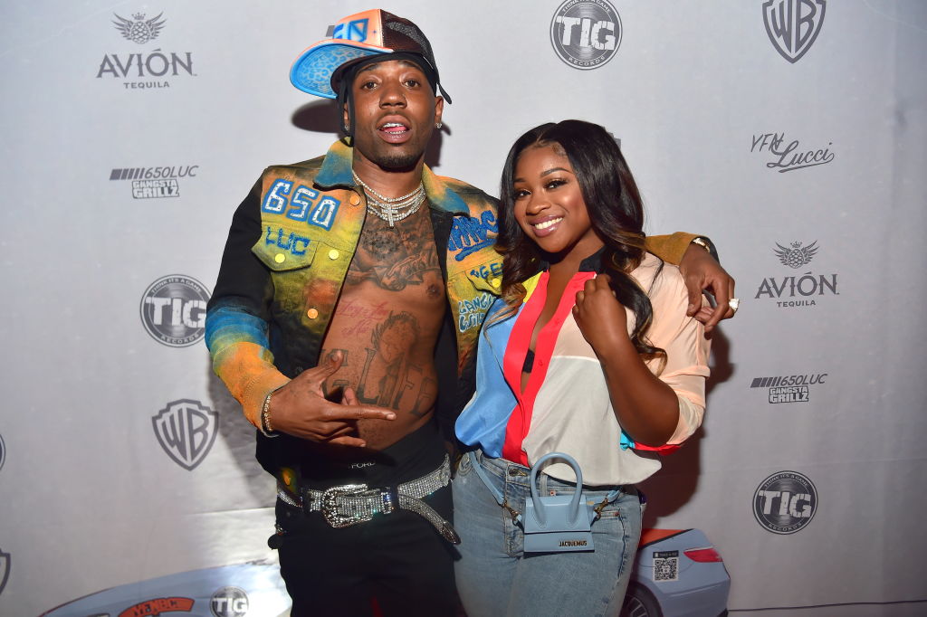 YFN Lucci and Reginae Carter attend 650 LUC: Gangsta Grillz Listening Event