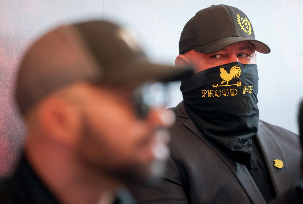 Proud Boys Leader Enrique Tarrio Speaks To The Media In Florida After Release From Prison