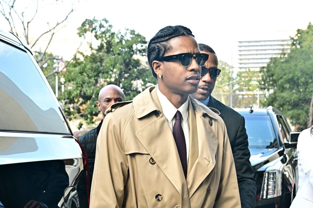 A$AP Rocky arrives at US-TRIAL-WEAPONRY-ASSAULT-MUSIC-A$AP ROCKY