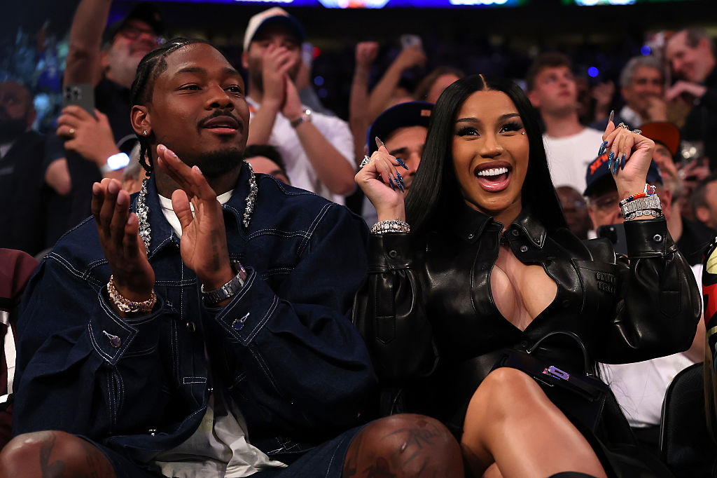 Stefon Diggs & Cardi B attend Boston Celtics v New York Knicks - Game Four