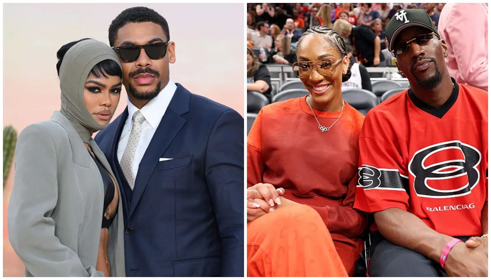Teyana Taylor & Aaron Pierre and A’ja Wilson & Bam Adebayo